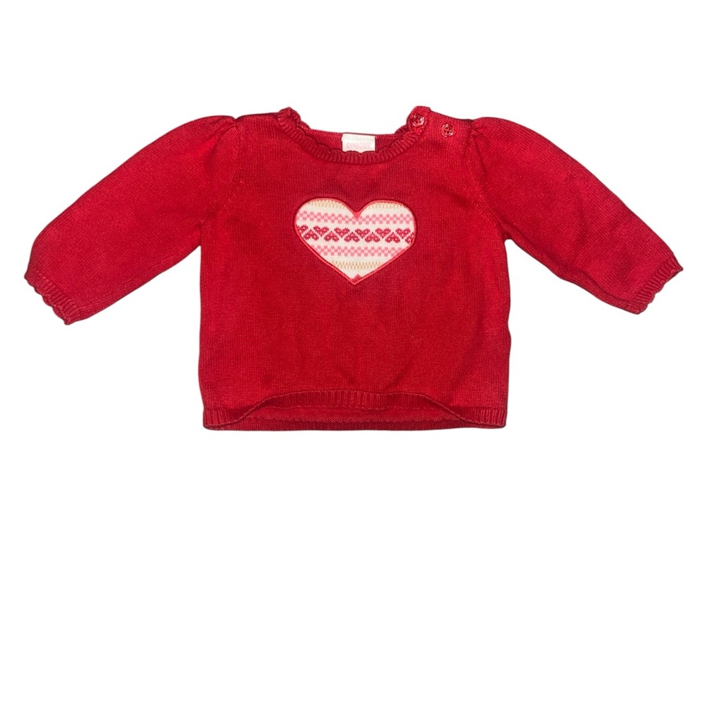 Gymboree Festive Red and White Sweater Pant Set with Heart Design - Picture 2 of 3